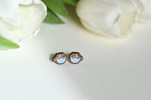 Earrings "Cat in a blue cup" - Image 4