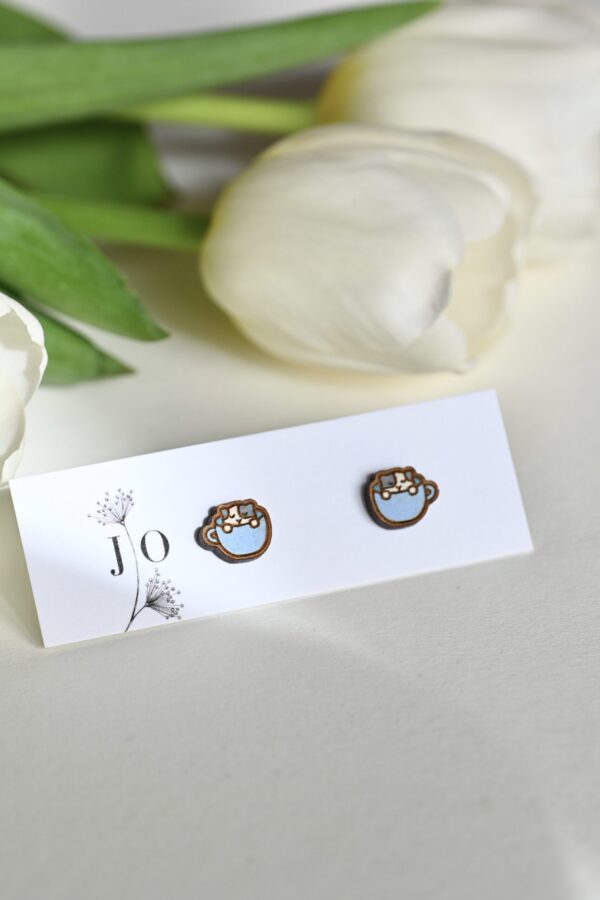 Earrings "Cat in a blue cup" - Image 2