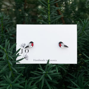 Earrings "Bullfinch bird"