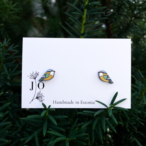Earrings "Blue tit bird"