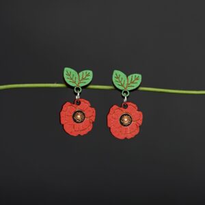 Dangle earrings “Poppy Flower”