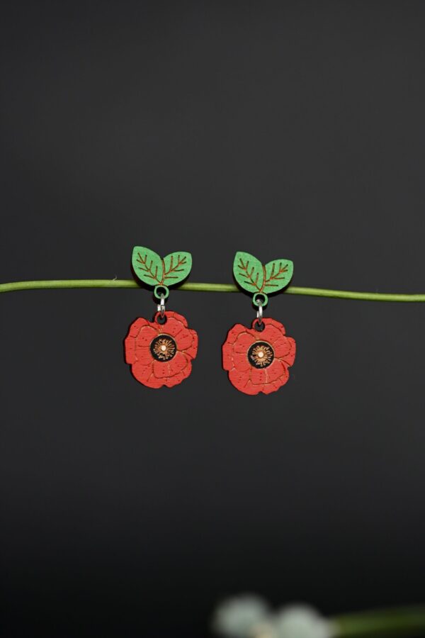 Dangle earrings “Poppy Flower”