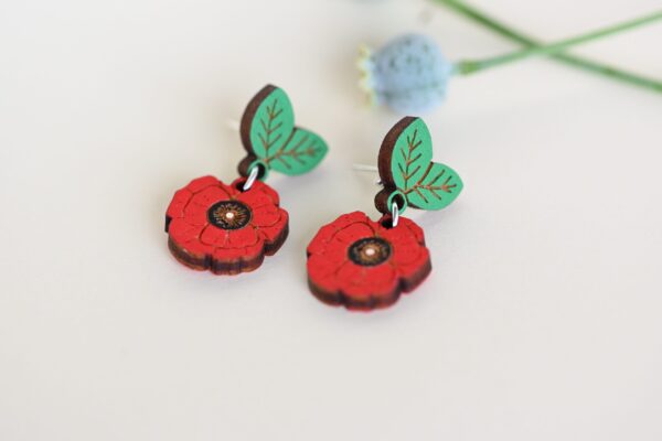 Dangle earrings “Poppy Flower” - Image 2