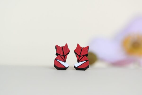Earrings "Origami fox”