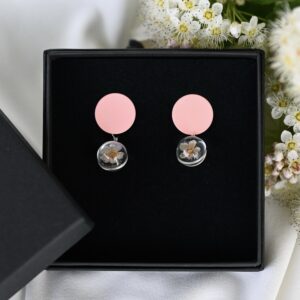 TAIM Small Earrings  “Round Pink Cherry”