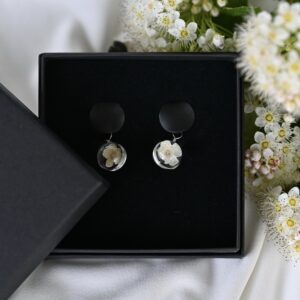 TAIM Small Earrings  “Round Black and White Cherry”