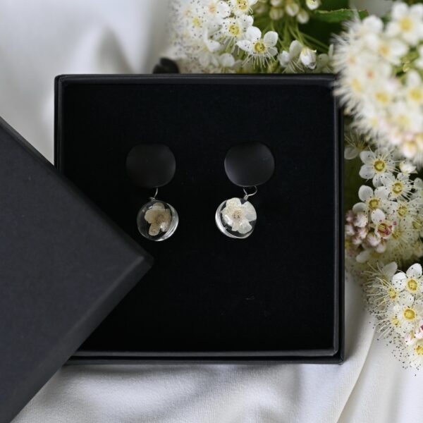 TAIM Small Earrings  “Round Black and White Cherry”