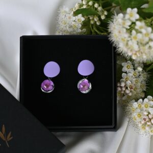 TAIM Small Earrings  “Round Purple Cherry”