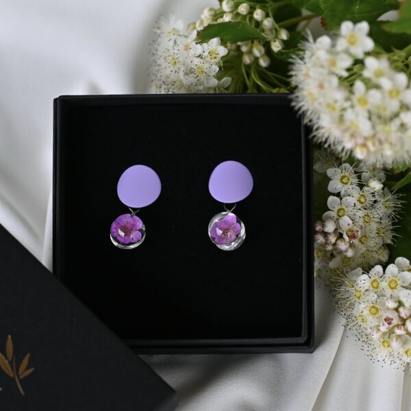TAIM Small Earrings  “Round Purple Cherry”