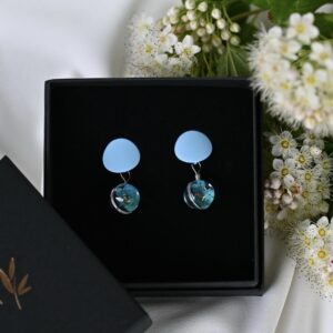 TAIM Small Earrings  “Round Blue Cherry”