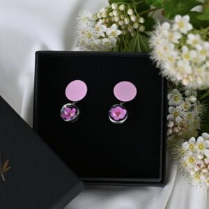TAIM Small Earrings  “Round Pink Cherry”
