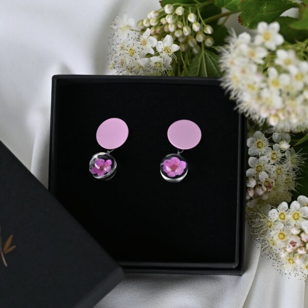 TAIM Small Earrings  “Round Pink Cherry”