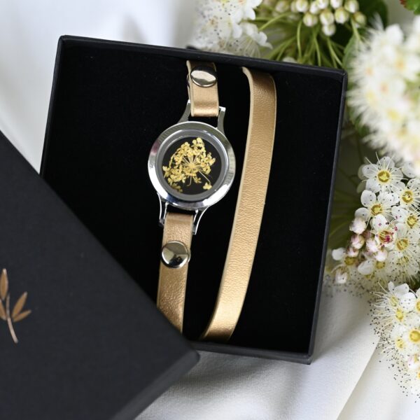 TAIM Leather Bracelet "Gold”