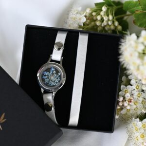 TAIM Leather Bracelet "Silver Blue”