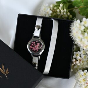 TAIM Leather Bracelet "Silver Red”
