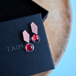 TAIM Earrings  “Light pink Cherry red”