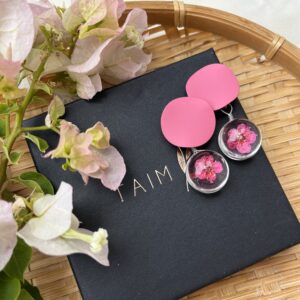 TAIM Earrings  “Round Pink”
