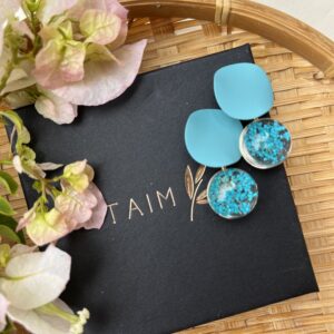 TAIM Earrings  “Round Blue”