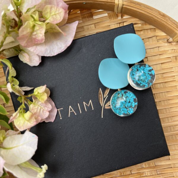 TAIM Earrings  “Round Blue”