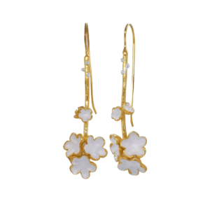 Kanela Silver Earrings "Gold Blossom Earrings"