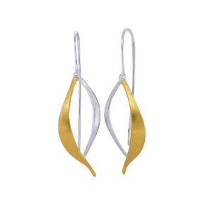 Kanela Silver Earrings "Dual Curve"