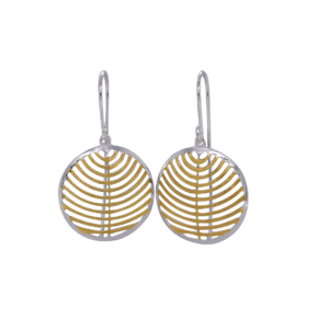 Kanela Silver Earrings "Gold Lines"
