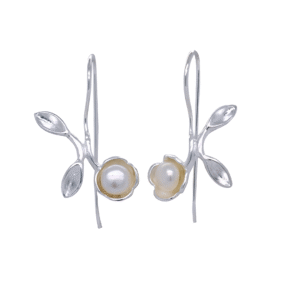 Kanela Silver Earrings "Pearl Rose"
