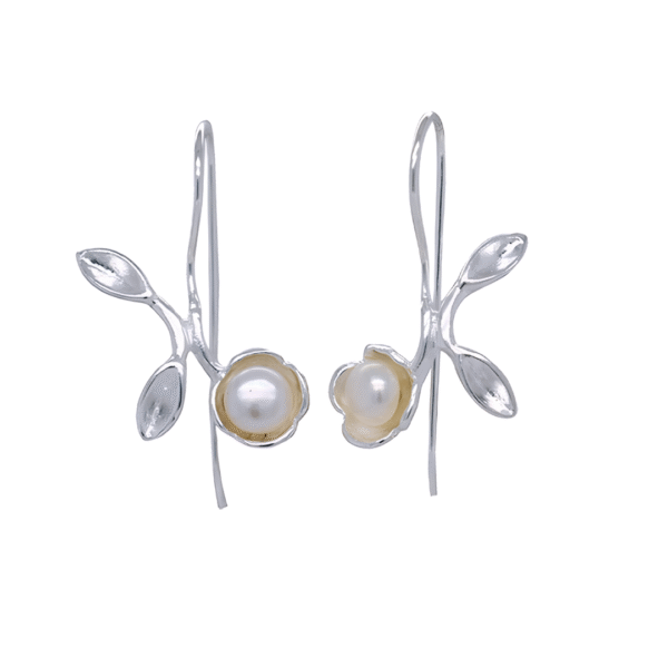 Kanela Silver Earrings "Pearl Rose"