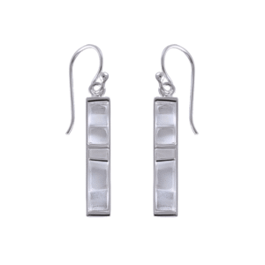 Kanela Silver Earrings "Wrinkle Rectangle"