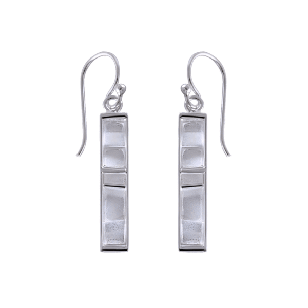 Kanela Silver Earrings "Wrinkle Rectangle"