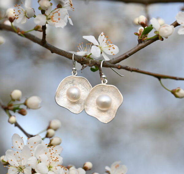 Kanela Silver Earrings "Pearl"
