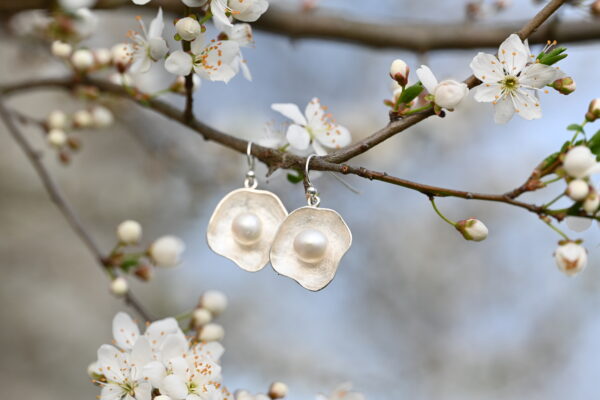 Kanela Silver Earrings "Pearl" - Image 2
