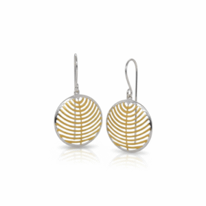 Kanela Silver Earrings "Gold Lines"