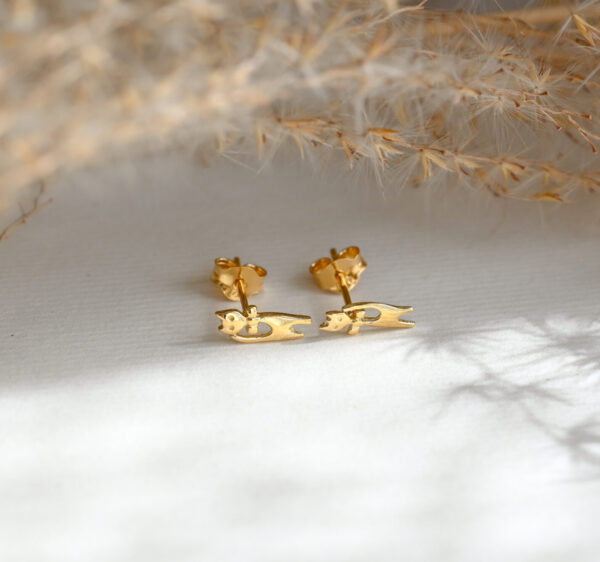 Kanela Silver Earrings "Cat"