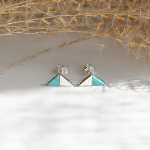 Kanela Silver Earrings "Turquoise Triangle"