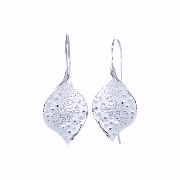 Kanela Silver Earrings "Dewdrop leaves"