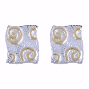 Kanela Silver Earrings "Twist of Gold"