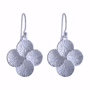 Kanela Silver Earrings "Frosted Flora"