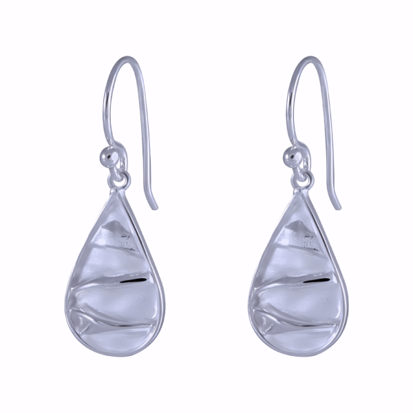 Kanela Silver Earrings "Wrinkle Drops"