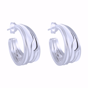 Kanela Silver Earrings "Wrinkle Hoops"