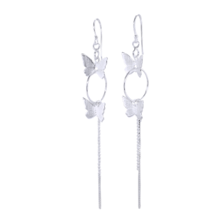 Kanela Silver Earrings "Hanging Butterfly"