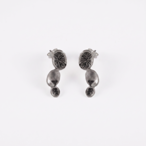 Kanela Silver Earrings "Trio Oval"