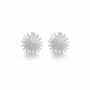 Kanela Silver Stud Earrings "Coral Bloom"