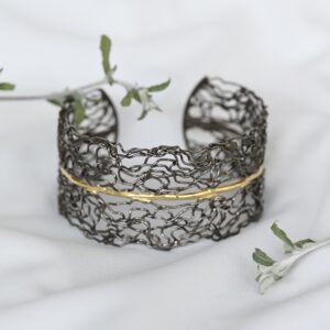 Kanela Silver Bracelet "Black Romantic"
