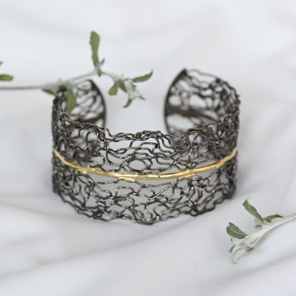 Kanela Silver Bracelet "Black Romantic"