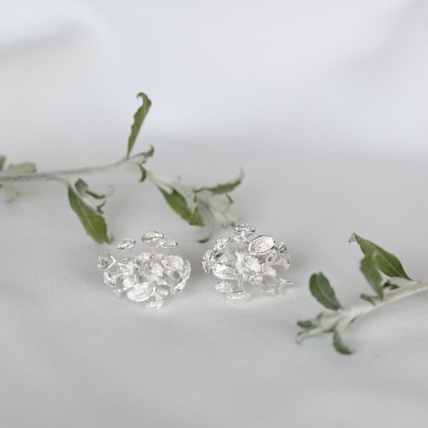Kanela Silver Stud Earrings "Coral Bloom"