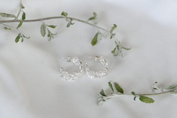 Kanela Silver Stud Earrings "Romantic" - Image 2