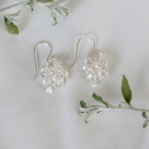 Kanela Silver Drop Earrings "Coral Bloom"