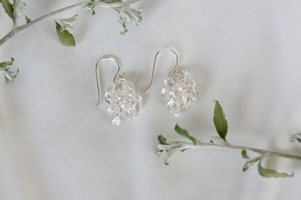 Kanela Silver Drop Earrings "Coral Bloom"