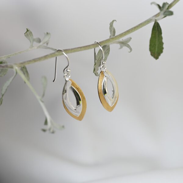 Kanela Silver Earrings "Gold drops" - Image 2